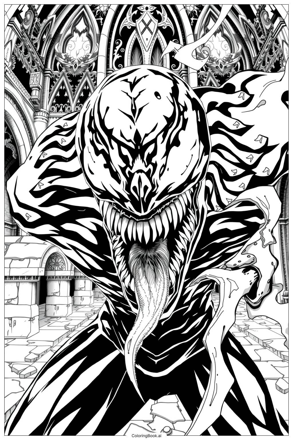 Venom Face Coloring Page Free PDFu0026PNG Printable 