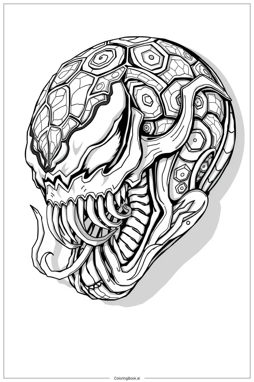 Venom Mask Coloring Page Free PDFu0026PNG Printable 