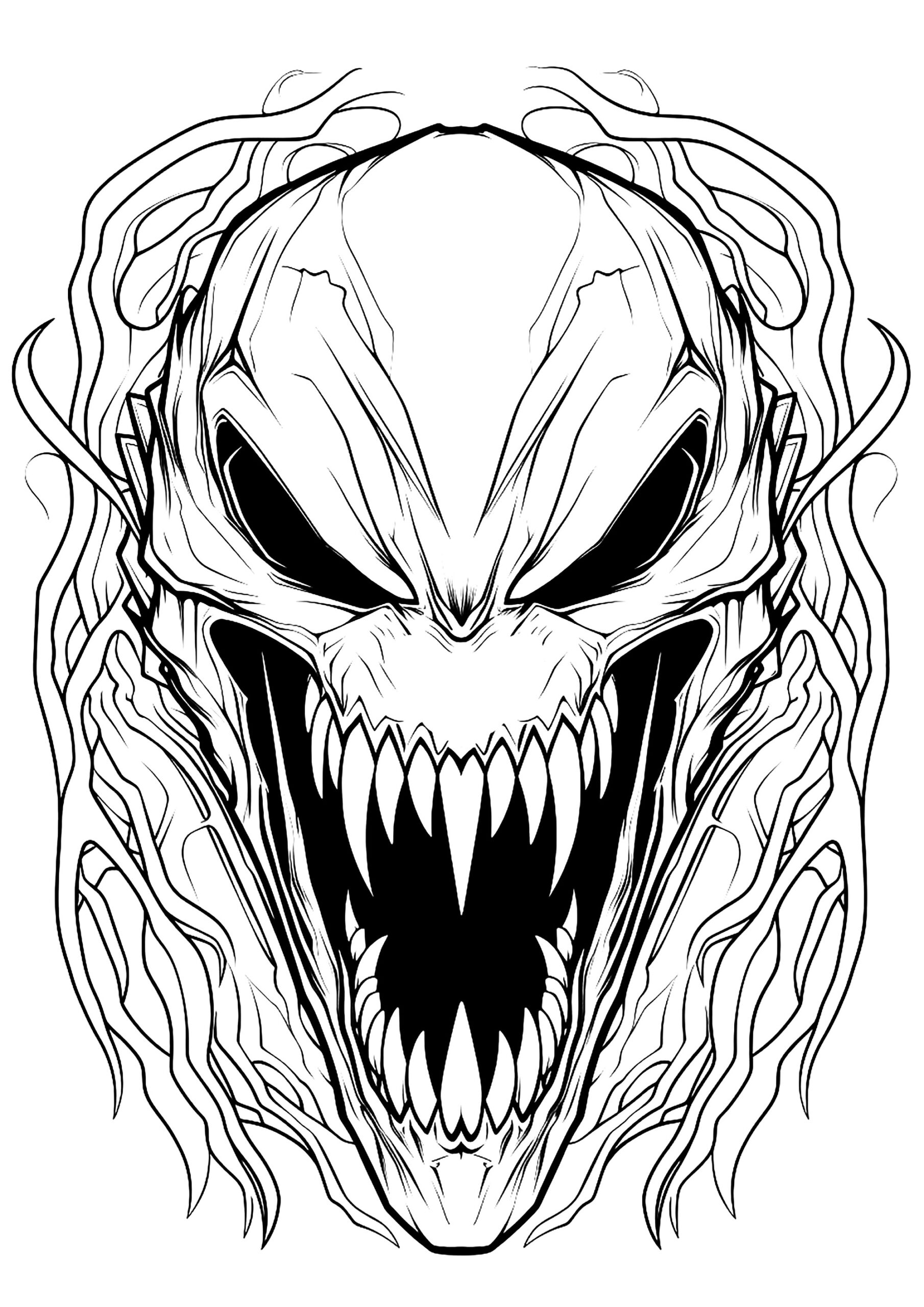 Venom s Face Venom Coloring Pages