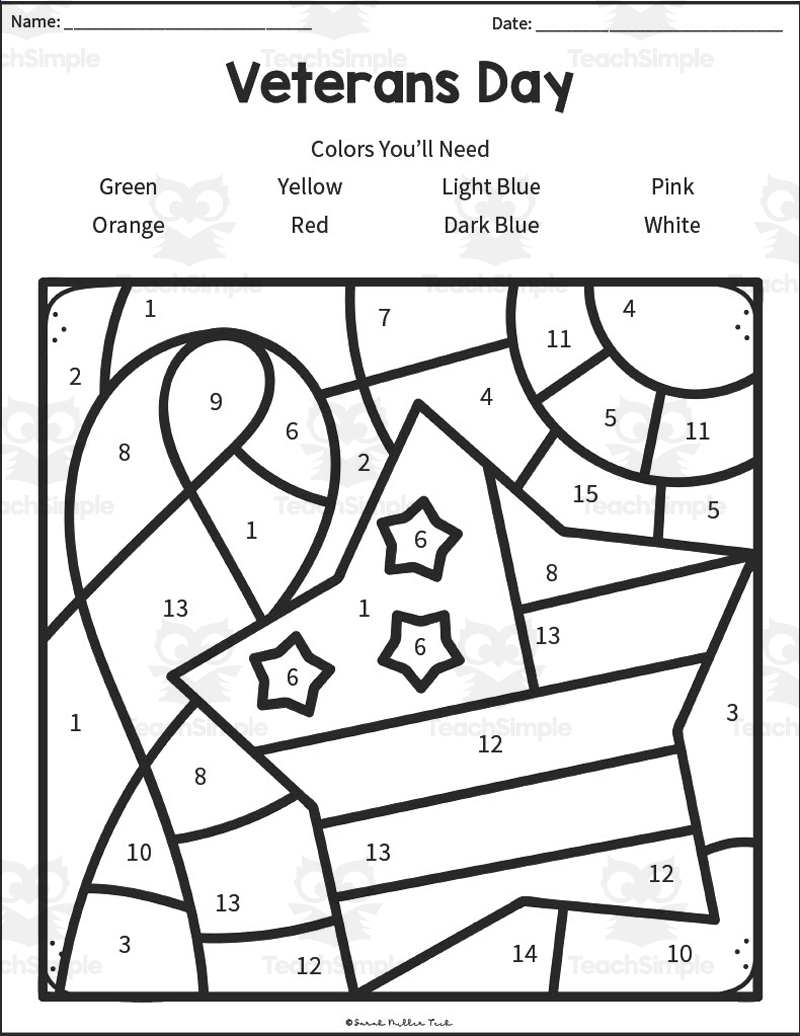 veterans day color sheet