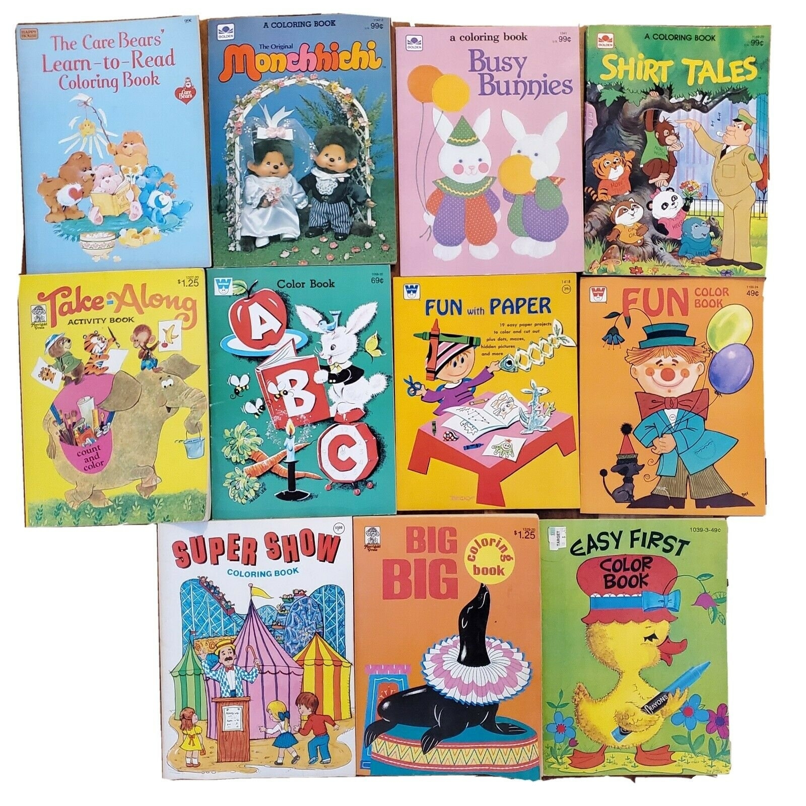 Vintage 70s 80s Childrens Unused Educational Animals Easy Coloring 