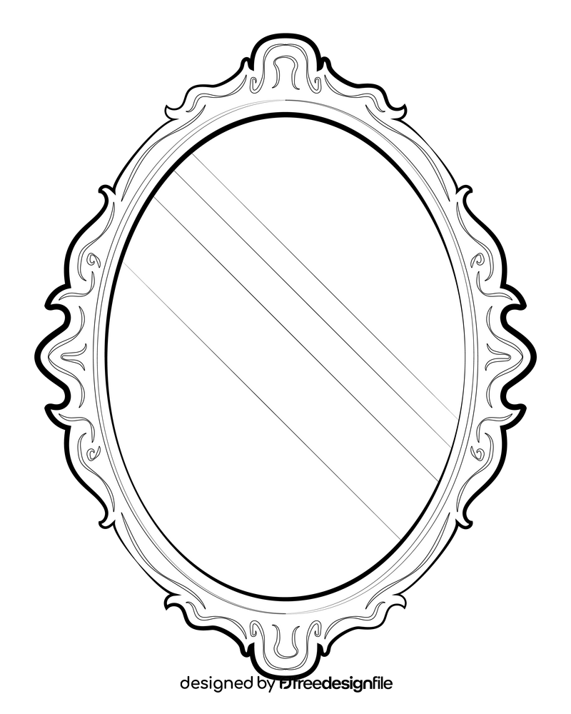 Vintage Mirror Drawing Black And White Clipart Free Download