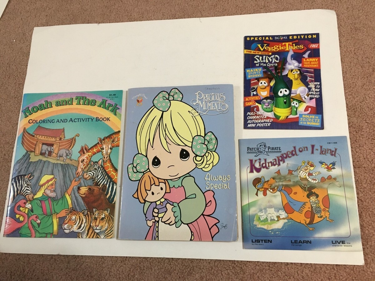 VINTAGE Precious Moments Noah Veggie Tales Patch The Pirate Coloring Activity EBay