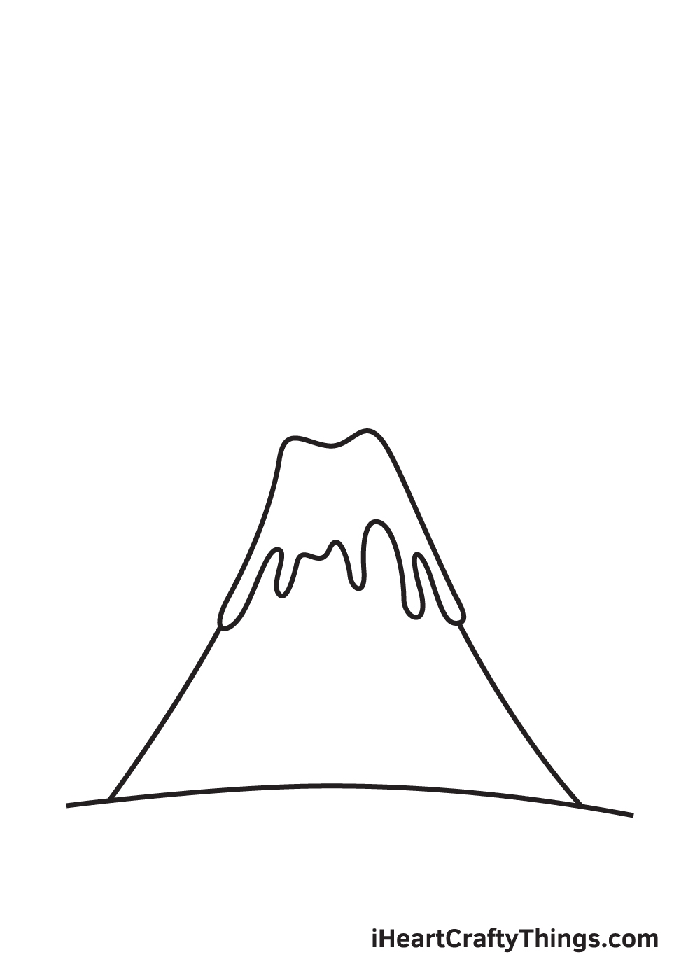 Volcano Drawing How To Draw A Volcano Step By Step