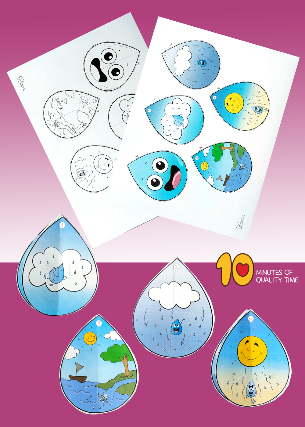 Water Cycle Craft 10 Minutes Of Quality Time