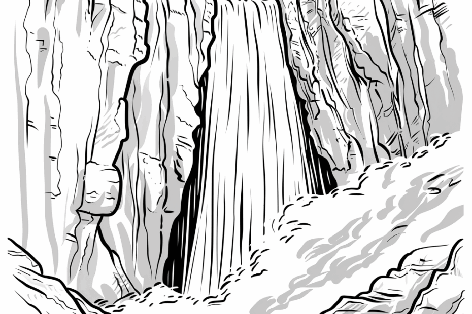 Waterfall Coloring Pages Free U0026 Printable