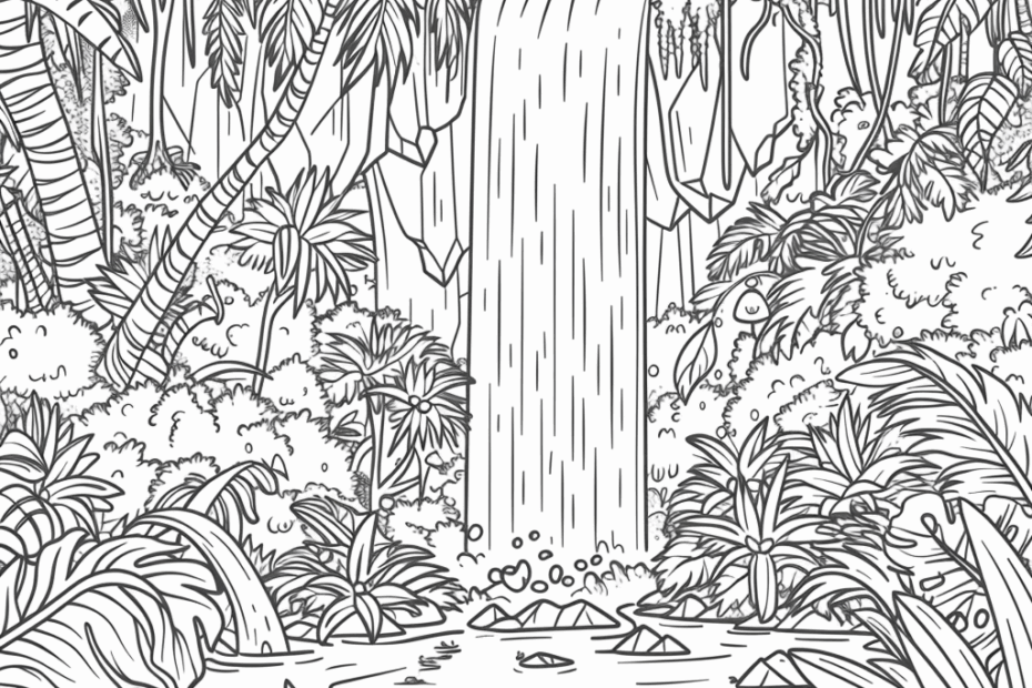 Waterfall Coloring Pages Free U0026 Printable