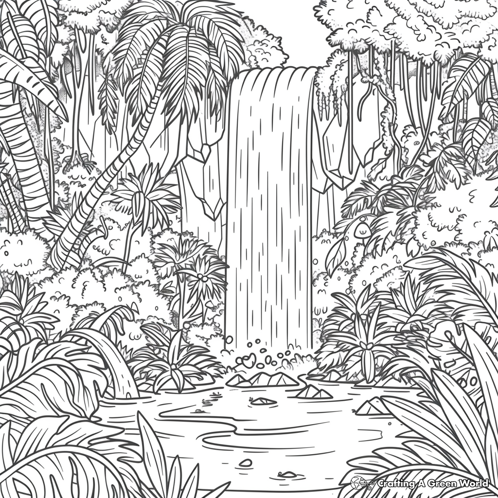 Waterfall Coloring Pages Free U0026 Printable 