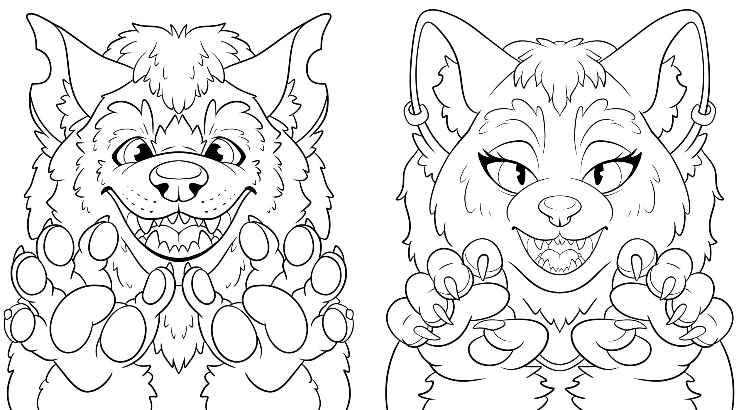 female werewolf coloring pages