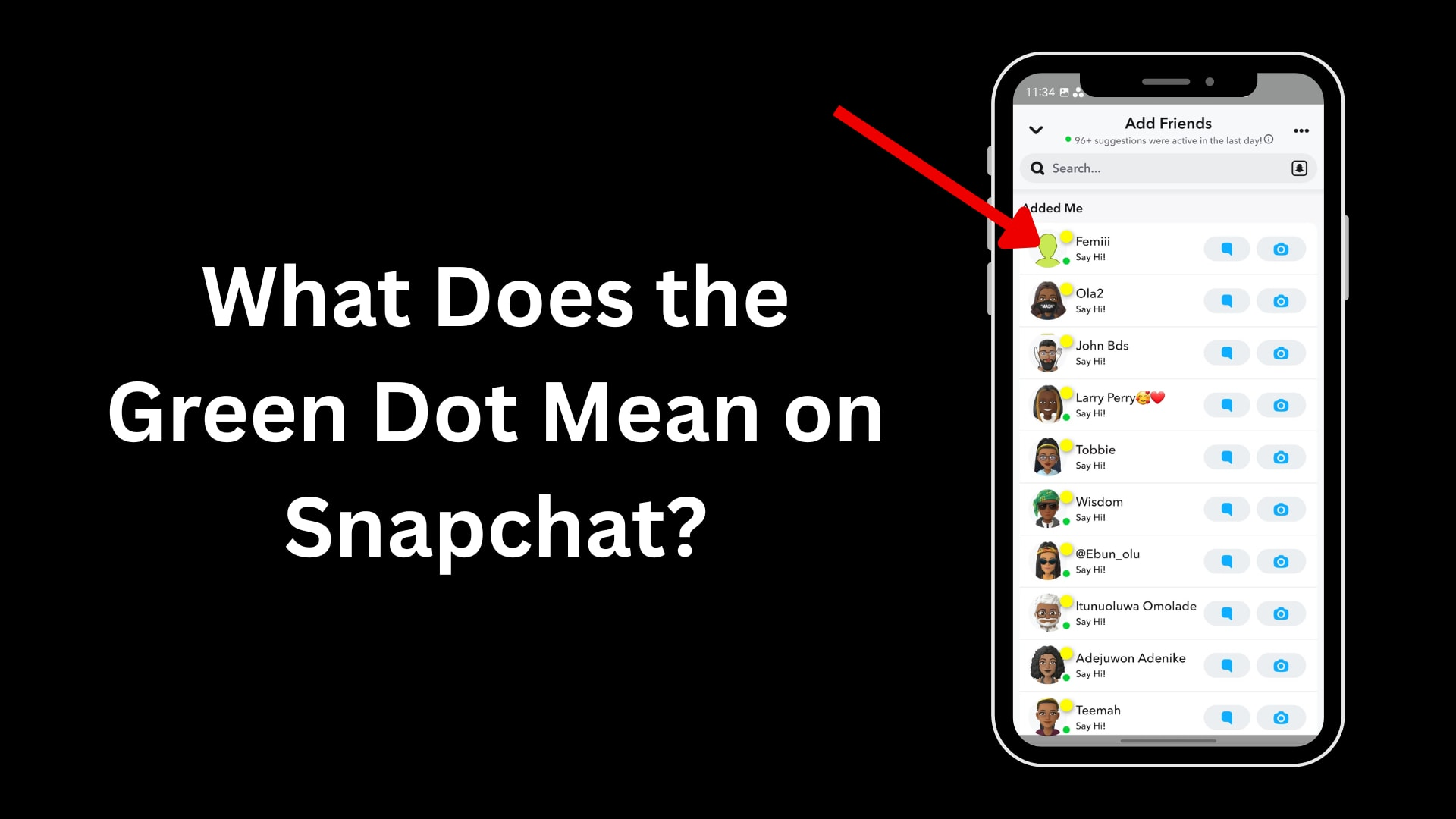 green dot next to bitmoji