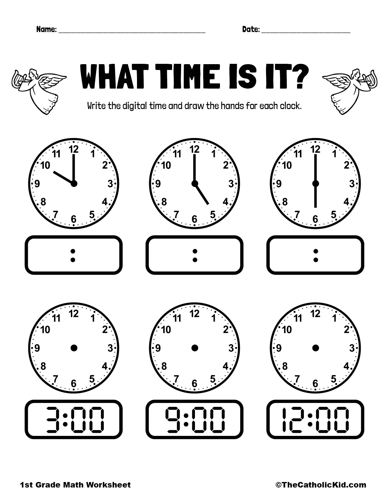 What Time Is It Worksheet TheCatholicKid