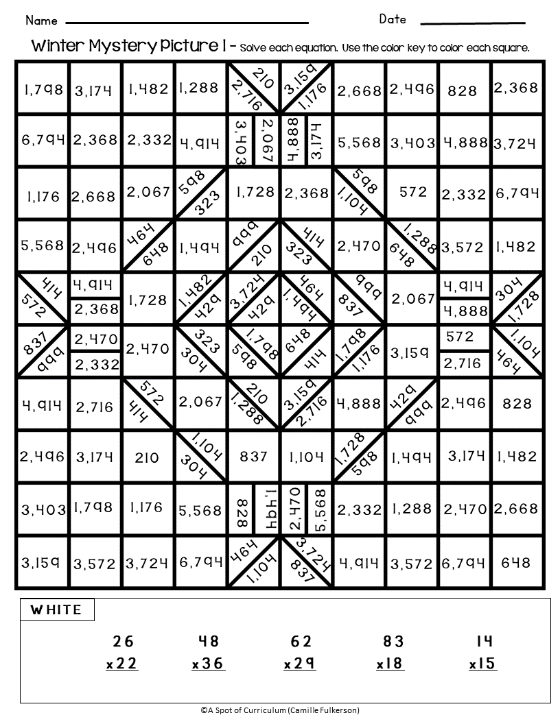 math coloring sheet