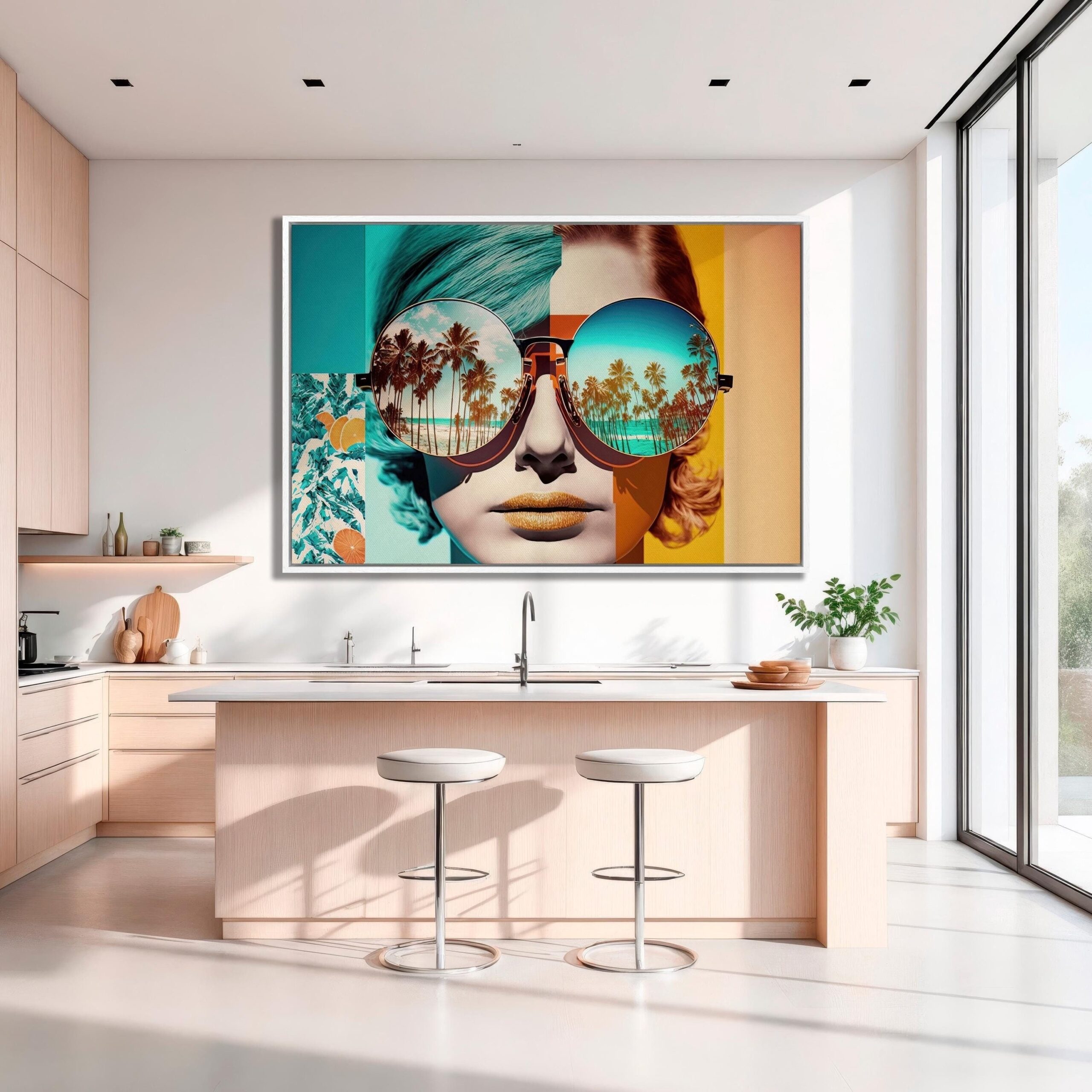 Woman With Glasses Canvas Wall Art Fashion Woman Wearing 
