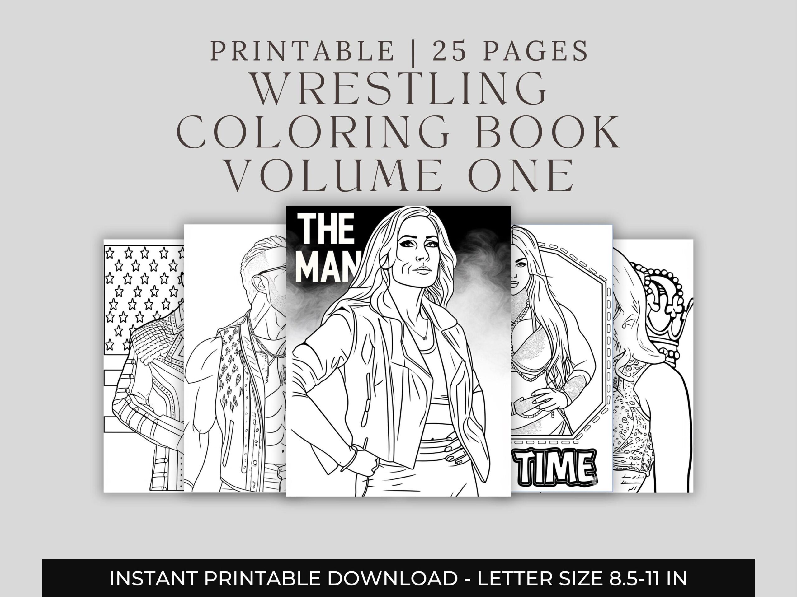 wrestling printable coloring pages