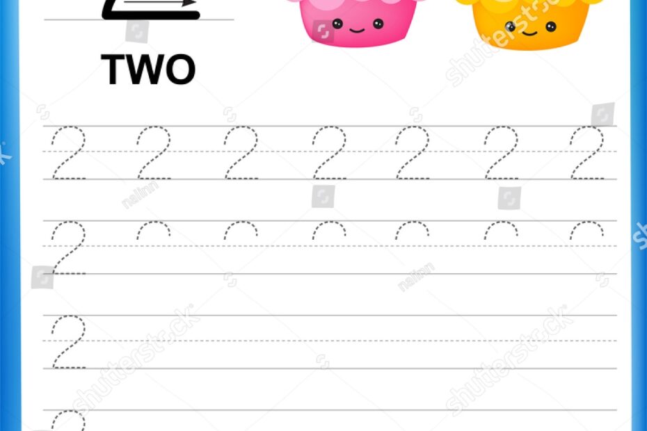 Writing Practice Number Two Printable Worksheet Stock Illustration 333103823 Shutterstock