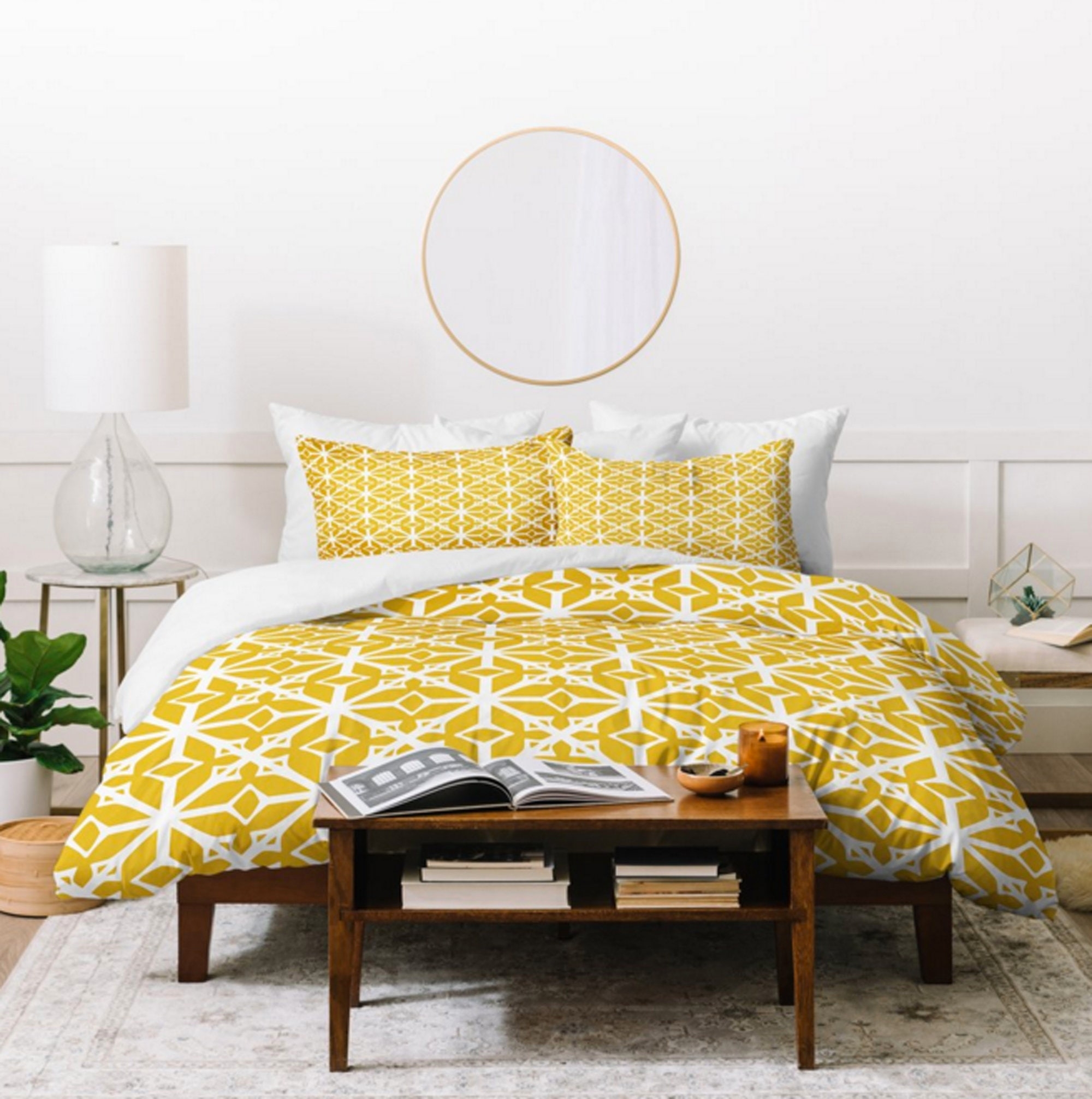 Yellow Duvet Cover Geometric Duvet Home Decor Yellow Bedding 