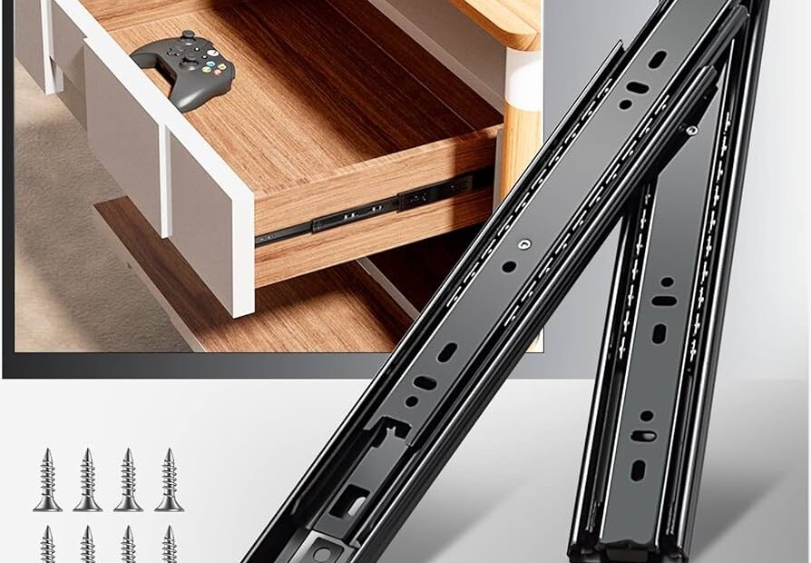 YENUO 1 Pair Full Extension Drawer Slides Side Mount 10 12 14 16 18 20 22 24 Inch Ball Bearing Metal Black Rails Track Guide Glides Runners Heavy Duty 100 Pound Load Capacity Basic 1 Pair 12 Inch Amazon
