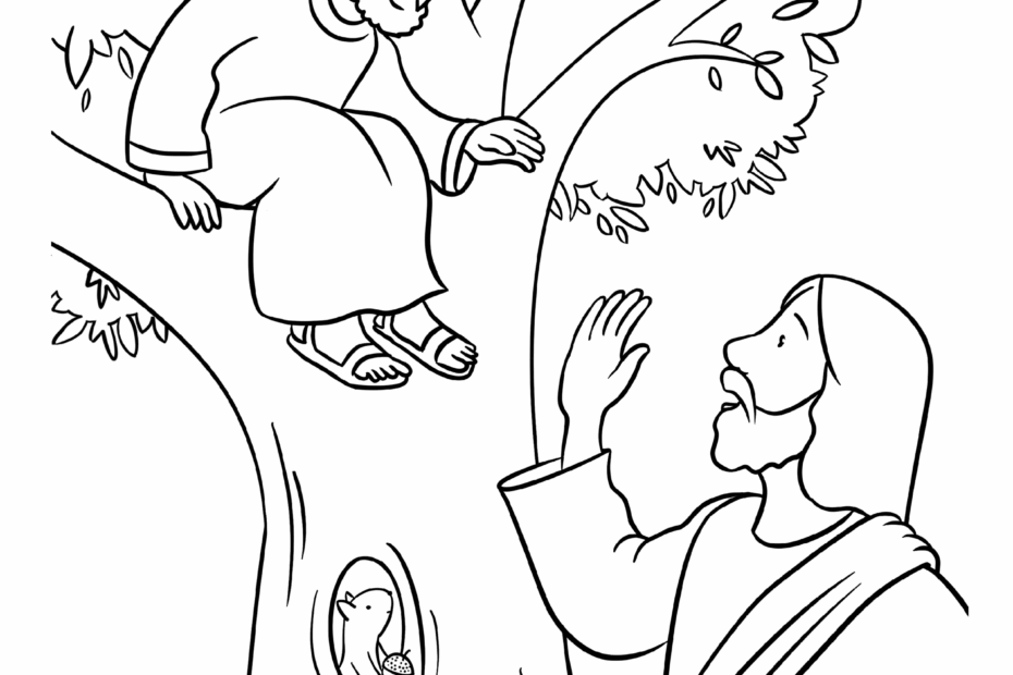 Zacchaeus And Jesus Children s Coloring Page From Sermons4Kids
