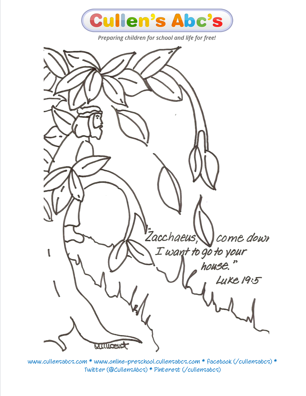zacchaeus coloring sheet free